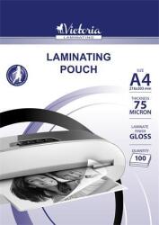 Victoria A4 fényes lamináló fólia, 75 mikron, 100 db (ILKVF754)