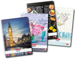 Herlitz 5 db Herlitz füzet készlet, A4-es, egy spirálos, 100 lapos, 70g/m2, első/hátsó borító 350g, vonalas, Enjoy Life minta (9484780-5)