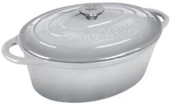 Kinghoff KingHoff 4, 5 literes zománcozott öntöttvas fazék, 30cm, ovális, serpenyő fedővel, szürke