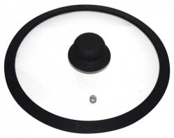 KINGHOFF Univerzális fedél edényekhez, KINGHOFF, 20cm, hőálló üveg, fekete/átlátszó (KH-1275)