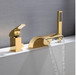 GilaxSpa Golden Gate - 3 üléses kádperemre szerelhető csaptelep arany színben