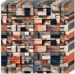 Teno 20x 3D Teno® tapéta szett, mozaik minta, 10.6 nm fedőfelület, öntapadós, falra/mennyezetre, vízálló, könnyen szerelhető, modern design, 70x77 cm, többszínű (TENO1913S20)