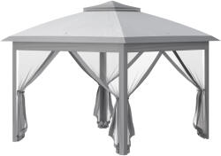 Outsunny Foișor de Exterior Pliabil cu Înălțime Reglabilă și Plasă Anti-Țânțari, 3.3x3.3x2.8 m, Gri