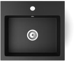 NERO Gránit Mosogató NERO Uno + Szifon Matt Fekete