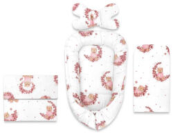 MimiNu Set 4 in 1 Cosulet bebelus, MimiNu, Baby Cocoon 75x55 cm, Husa bumbac, Din bumbac certificat Oeko Tex Standard 100, Cu paturica (6426972029384)