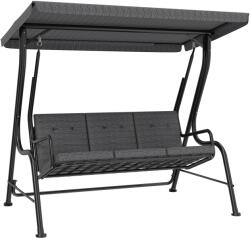 Outsunny 3 személyes kerti hinta, 200x120x170cm, fekete