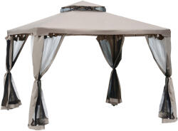 Outsunny kerti pavilon szúnyoghálóval, fémből és poliészterből
