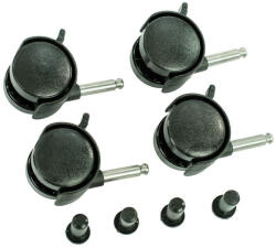 BabyNeeds Set 4 roti, Qmini, Compatibile cu patuturile Babyneeds si Qmini, Negru (BABYNEEDSWHEELS_Black)