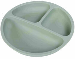 Bocioland Farfurie compartimentata, Bocioland, Rotunda, Cu 3 compartimente, Silicon, Fara BPA, 6-36 luni, Green (BOC0460) Set pentru masa bebelusi
