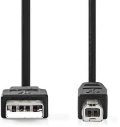 Nedis USB kábel | USB 2.0 | USB-A Dugasz | USB-B Dugasz | 10 W | 480 Mbps | Nikkelezett | 0.50 m | Kerek | PVC | Fekete | Label (CCGL60100BK05)