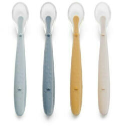 Jane Set 4 lingurite, Jane, Din silicon, 1.2 x 1.5 x 14.7 cm, BPA Free, Tropic (8420421093245) Set pentru masa bebelusi