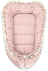 MimiNu Cosulet bebelus, MimiNu, Premium, Pentru dormit, Baby Nest 55 x 75 cm, Cu Volanase si dantela, Husa 100% bumbac, Din bumbac cert (6426972031387)