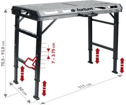 Fortum Steel hegesztőasztal 4759970 Állítható 454kg 107x53c, 18kg