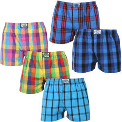Styx 5PACK férfi bő szárú boxeralsó Styx klasszikus gumipánt többszínű nagyméretű (5E0112345) 3XL - pepita