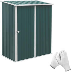 Outsunny Căsuță de Grădină din Oțel pentru Depozitarea Uneltelor cu Sistem de Blocare, 161.5x94.5x196 cm, Verde