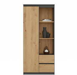 GreenSite MIX RS-80 Bily gardróbszekrény, antracit-tölgy