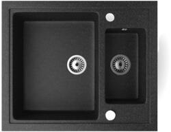 NERO Gránit Mosogató NERO Arriva + Szifon Készlet Fekete