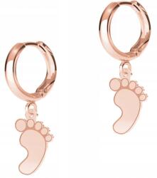  Aranyozott babaláb fülbevaló, láblemez, 925 EZÜST