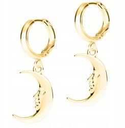  925-ös ezüst arany fülbevaló, Holdak, Éjféli Félholdak, Arc Félhold