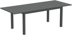 Outsunny Kihúzható Kerti Asztal Alumíniumból és Lamellás Asztallappal, 160/220x90x73 cm, Szürke