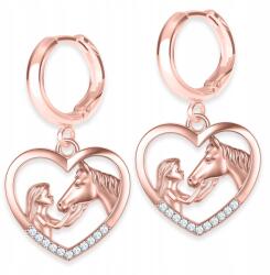  Aranyozott fülbevaló lánynak lóval Szerelem Ló Szív Ló EZÜST 925