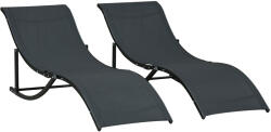 Outsunny Set de 2 Șezlonguri Pliabile, Șezlonguri din Aluminiu și Textilene pentru Grădină, 61x165x63 cm