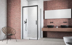 Radaway Idea Black KDJ szögletes fekete zuhanykabin 160x120 átlátszó balos