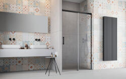 Radaway Idea Black DWJ fekete zuhanyajtó 160 átlátszó jobbos