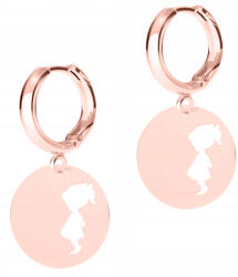  Aranyozott kerek fülbevaló lányos családdal 925 ezüstből