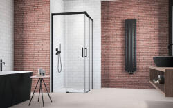 Radaway Idea Black KDD szögletes fekete zuhanykabin 90x75 átlátszó