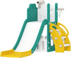 Aiyaplay 5 az 1-ben gyerekcsúszdakészlet kosárral, létrával és játéktávcsővel, 1-3 éves korig, sárga