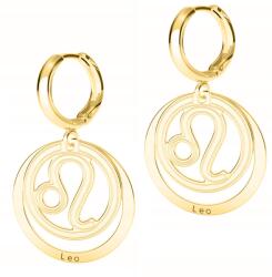  Arany fülbevaló Oroszlán csillagjegyű medállal, 925-ös ezüsttel