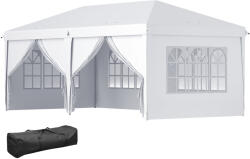 Outsunny 6x3 m-es összecsukható sátor acélból és Oxford anyagból, fehér