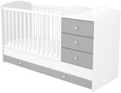 TIMBA kombiágy Erik 3 fiókos ezüst-fehér (49393522)