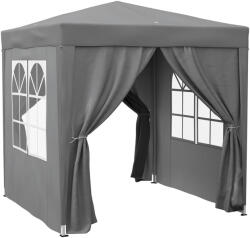 Outsunny 2x2 m Összecsukható Pavilon 4 Levehető Oldalfallal, Acélból és Poliészterből, Szürke
