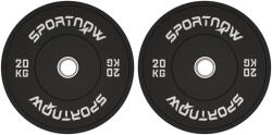  SPORTNOW 2 db 20 kg-os Súlytárcsa Gumi Borítással és 2" /5 cm-es Nyílással, Fekete
