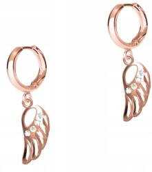  925-ös ezüst angyalszárny fülbevaló, aranyozott