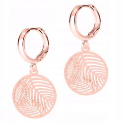  Aranyozott kerek pálmalevél fülbevaló, 925 ezüst