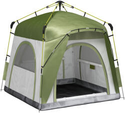 Outsunny Cort pentru Camping cu 2 Locuri, Cort cu Ușă, 3 Ferestre cu Plasă și Geantă pentru Transport, 240x240x199 cm, Verde