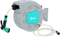 Outsunny Automatikus Kerti Tömlődob, 180°-ban Forgatható és Zárható Rendszerrel, 55x20x42 cm, Szürke