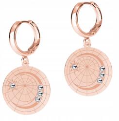  Aranyozott félhold alakú fülbevaló cirkóniával 925 ezüstből