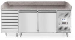  Kétajtós pizza munkaasztal 7 fiókkal 280L, Arktic, 250L, 230V/250W, 2020x802x(H)1000mm (232842)