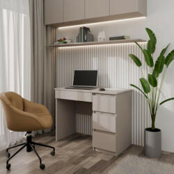 GreenSite Mijas íróasztal jobb oldali tárolókkal, 98x76x51 cm, agyag színű - pepita