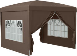 Outsunny Összecsukható Pavilon 2 Ajtóval, 2 Ablakkal, 4 Oldalpanelek és Szállítótáska, 2, 95x2, 95x2, 58 m, Kávébarna