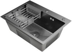 NERO Acél Mosogatótálca Nero Italia 60 X 45 Cm + Szárítókosár + Szifon (inox)