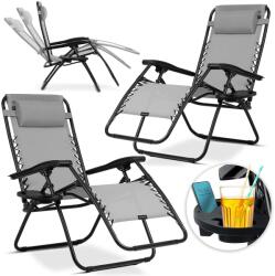 Sofotel Összecsukható kerti napozóágy párnával Sofotel ChillWell szett 2 db szürke (286301-2)