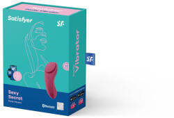 Satisfyer Csiklóizgató, Satisfyer, Sexy Secret, 6-10 cm, bordó, app-vezérelt, bugyiba helyezhető, akkumulátoros, ABS