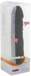 Seven Creations Realisztikus vibrátor, Seven Creations, Classic Original, 16-20 cm, 4-4, 4 cm átmérő, fekete, vízálló, szilikon, 7 rezgési mód, 2 x AA