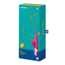 Satisfyer Nyuszis vibrátor, Satisfyer, Vibes Mr. Rabbit, 21-25 cm, rózsaszín, kétmotoros, g-pontos, szilikon, 12 rezgési mód, akkumulátoros