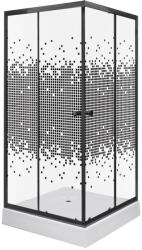Kerra Pixel SQ 80 fekete szögletes zuhanykabin Victor plus tálcával (PIXEL-SQ-80-BL-VIC) - leziter